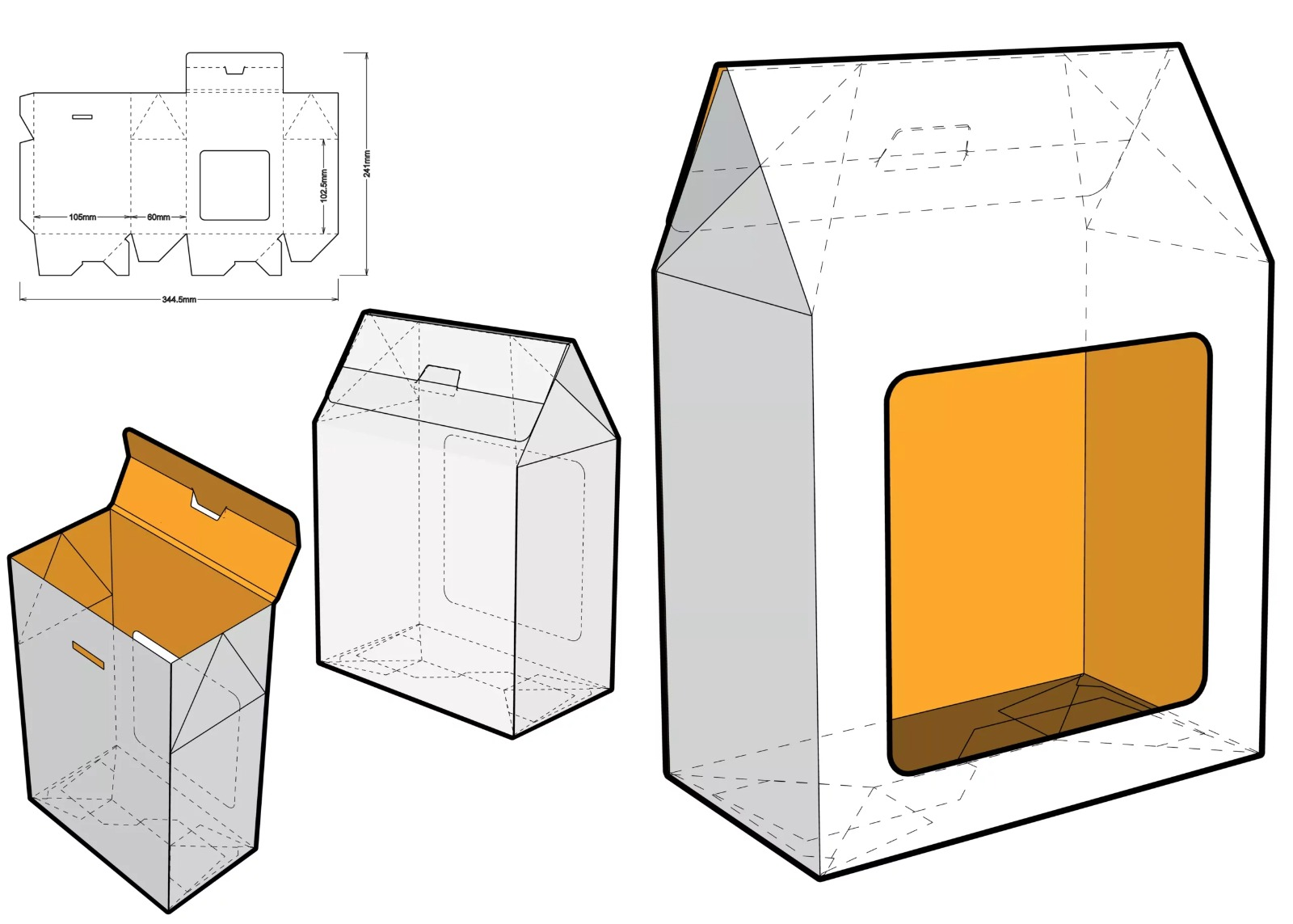 Clamshell Dieline