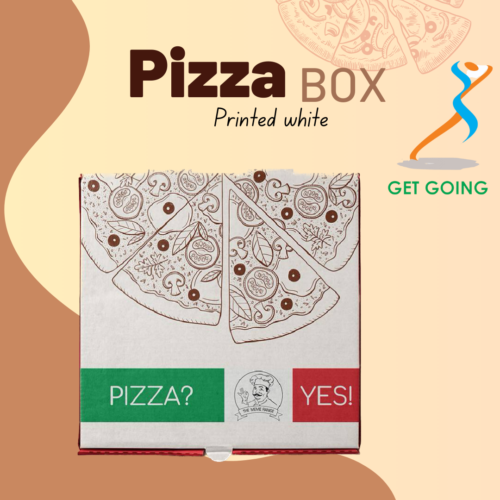 Printed Pizza Box ( White )